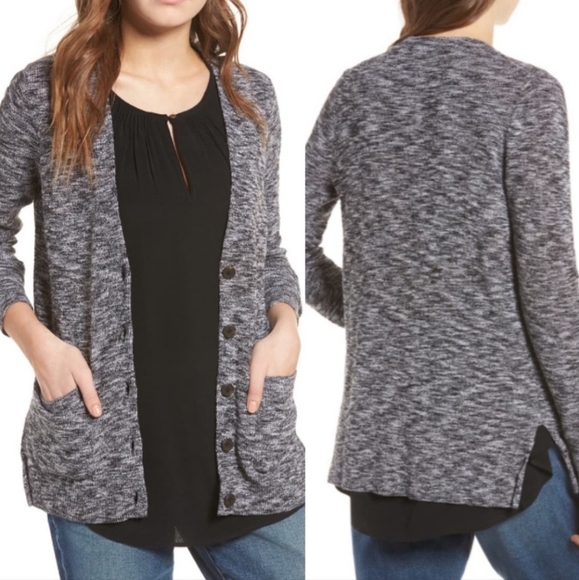 Madewell Sweaters - Madewell 'Fieldwalk Cardigan' Button Sweater Heather Marl Gray, Women's Size L